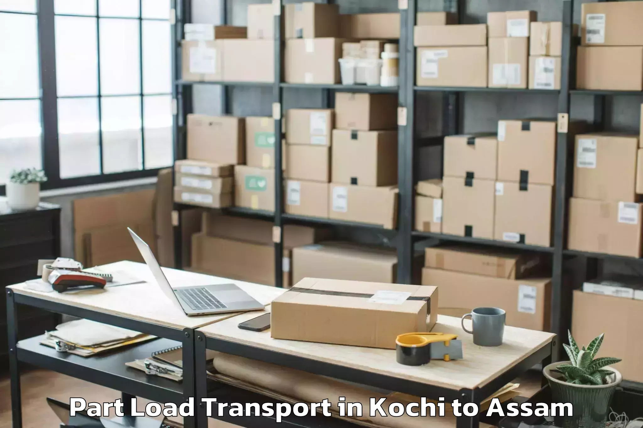 Book Kochi to Sarupeta Pt Part Load Transport